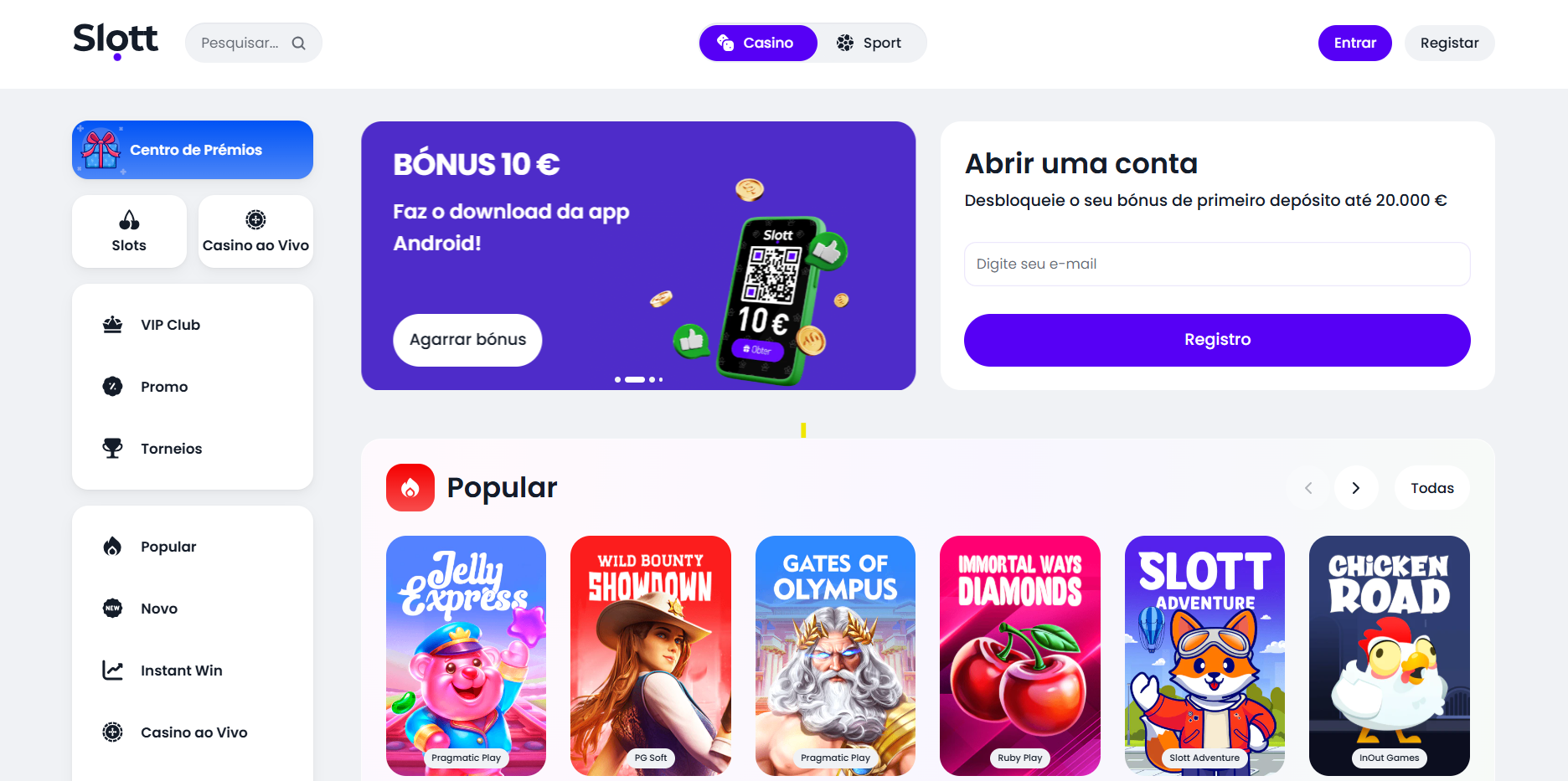 Slott Casino — 150% até €300 + 100 free spins